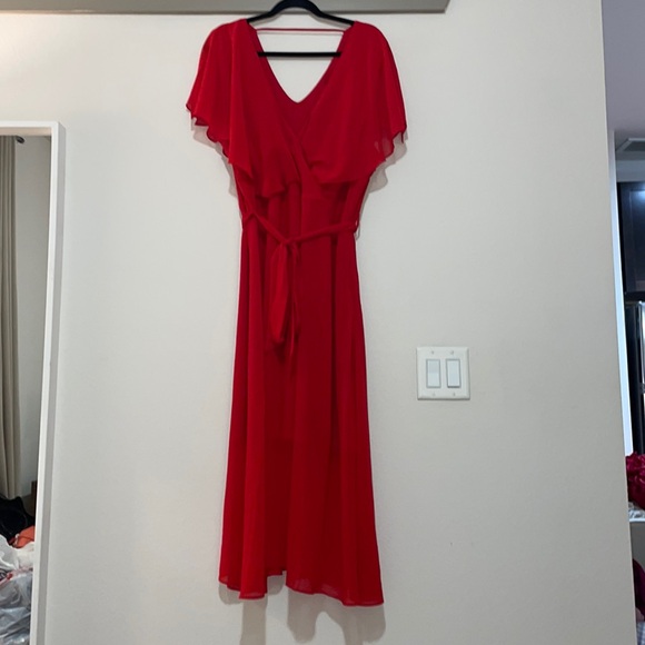 City Chic Softly Tied Midi Dress in Lipstick SZ 20 NWT - Picture 3 of 6